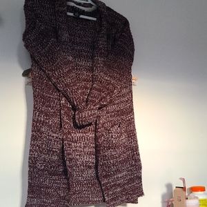 long hooded cardigan